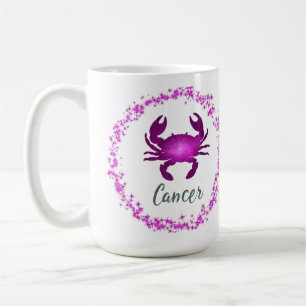 Mug Cancer Crabe Signe du Zodiaque Astrologie rose vio