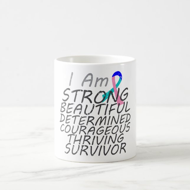 Mug Cancer de la thyroïde je suis survivant fort (Centre)