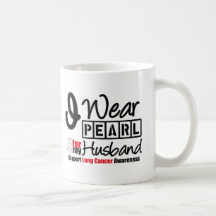Mug Cancer de poumon je porte le ruban de perle pour