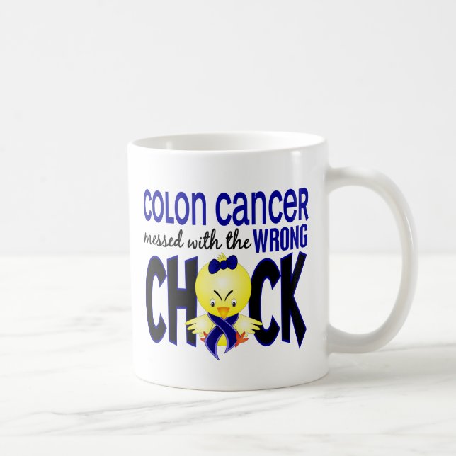 Mug Cancer du colon sali avec le poussin faux (Droite)