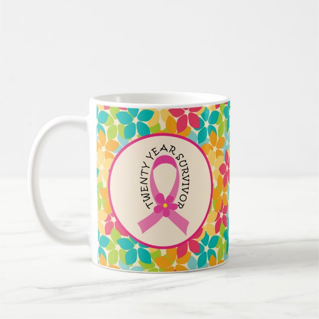 Mug Cancer du sein cadeau de ruban de rose de (Gauche)