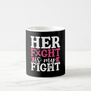 Mug Cancer du sein Son combat est mon combat