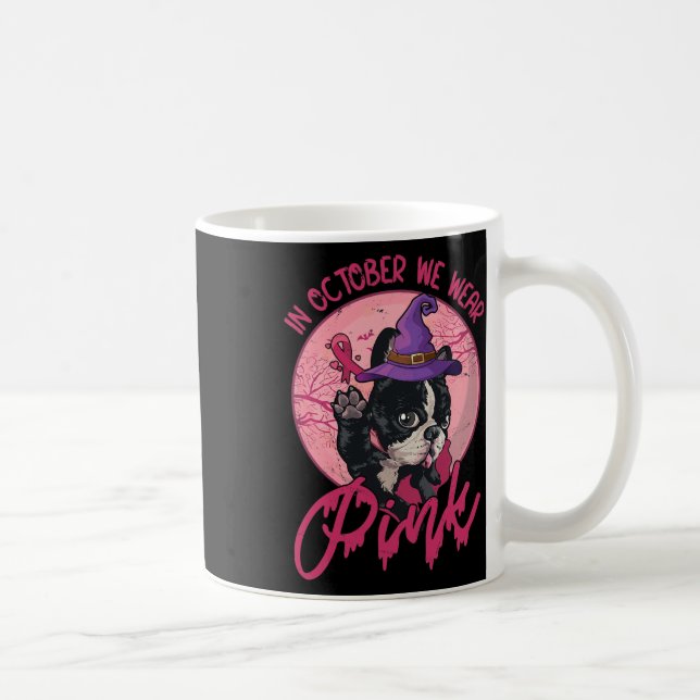 Mug Cancer du sein Sorcière Boston Terrier Cancer Awar (Droite)