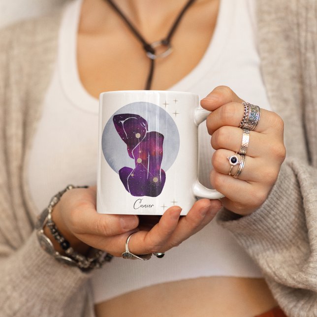 Mug Cancer Feminine Purple Design Zodiac (Créateur téléchargé)