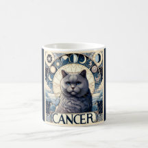Cancer Intuitive Chat Zodiac Art Nouveau