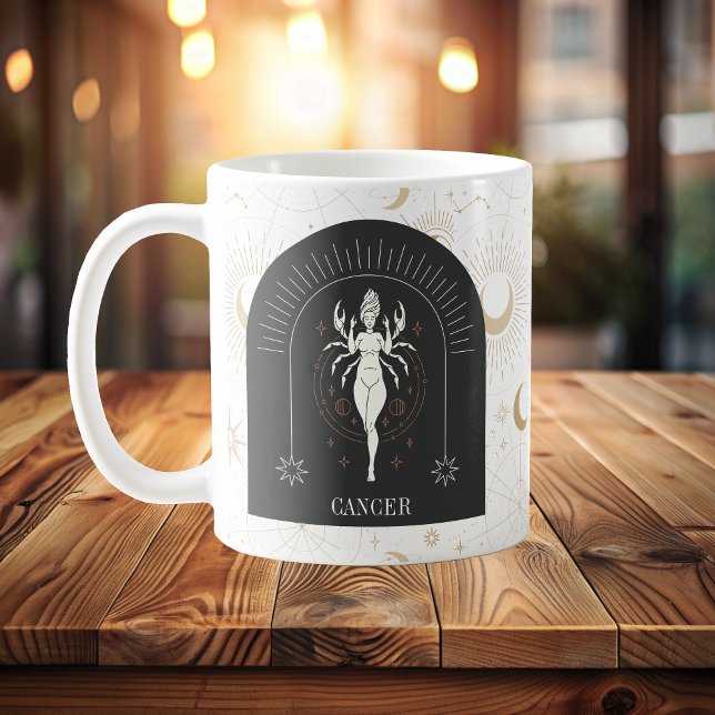 Mug Cancer mystique Étoiles du zodiaque Horoscope (Mystic Cancer Zodiac Stars Horoscope Coffee Mug)