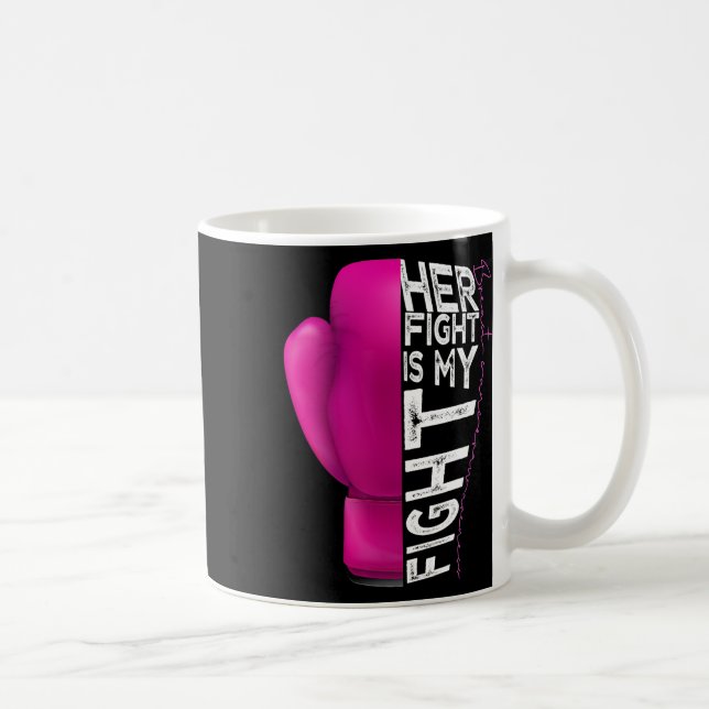 Mug Cancer Son Combat Est Mon Combat Pink Boxe Glove (Droite)