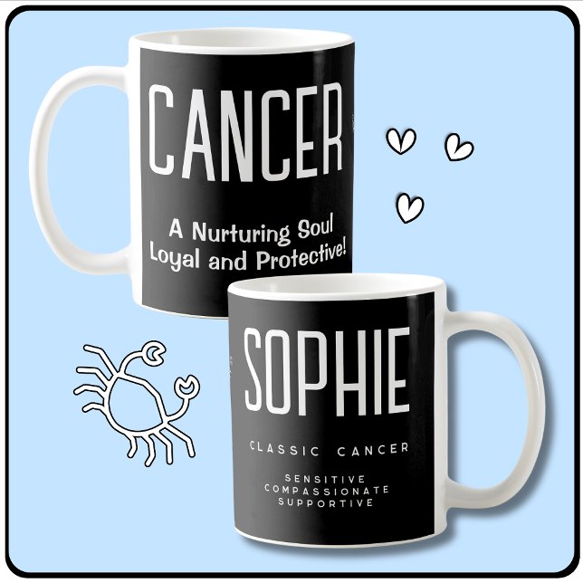 Mug Cancer Star Signal de Zodiac Astrologie Cadeau (Cancer Star Sign Astrology Gift Mug. Cute gift for Cancerians. Perfect for Zodiac lovers.)