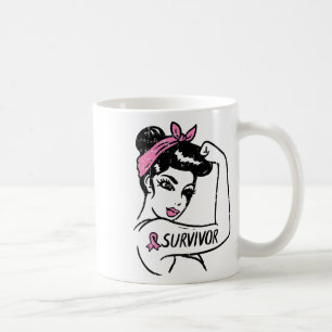 Mug Cancer Survivante Rosie Riveter Sensibilisation ro
