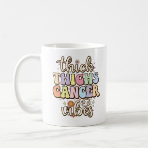 Mug Cancer Vibes Cuisses Épaisses Rétro Groovy Signe d
