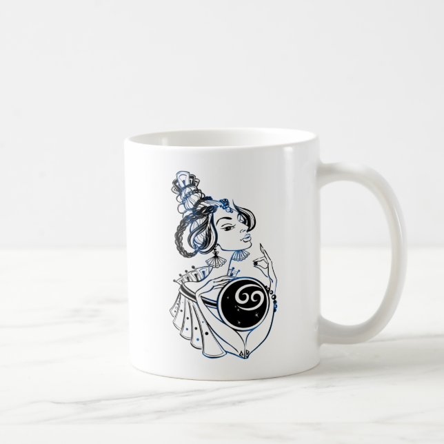 Mug Cancer Zodiac Art déco dame (Droite)