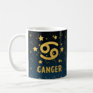 Mug Cancer Zodiac Bleu et or Astrologie Musique