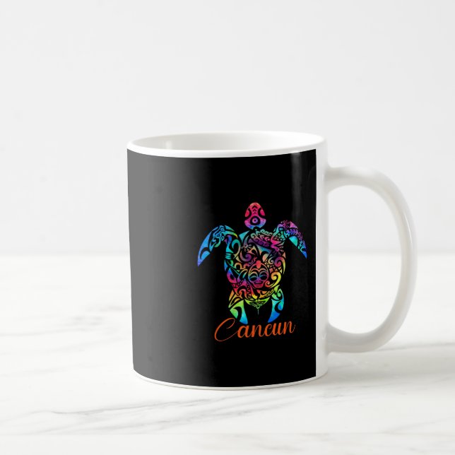 Mug Cancun Mexique Plage Tortue de Mer Vacances Voyage (Droite)