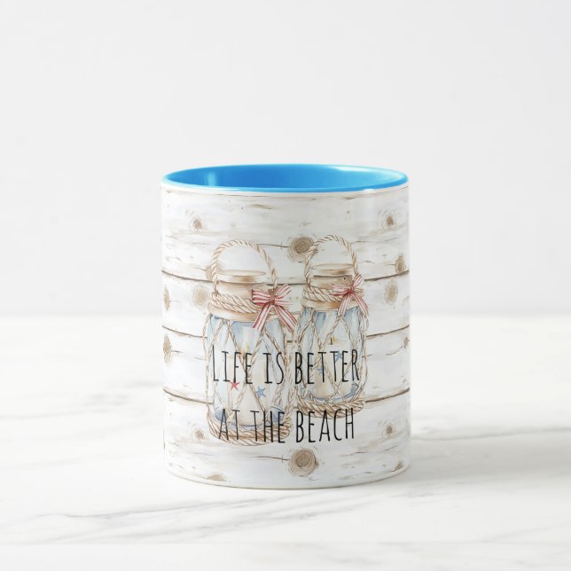Mug Candles Faux White Wood (Centre)