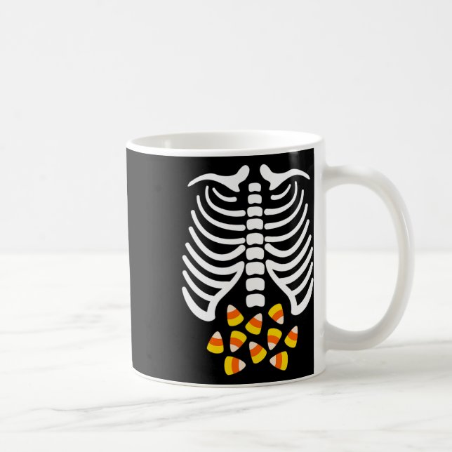 Mug Candy Corn Skeleton Rib Cage Halloween Costume (Droite)