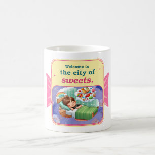 Mug Candyland Douces Rêves Art Livre Rose Histoires