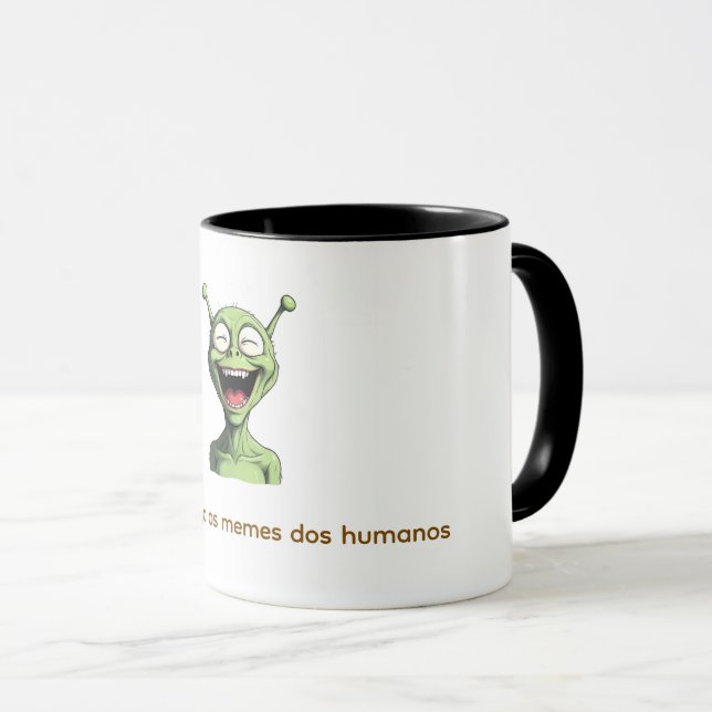 Mug Caneca "Alien se divertindo"! (Devant droit)