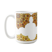 CANECA BRANCA CLÁSSICA - MANDALA TOM/OURO