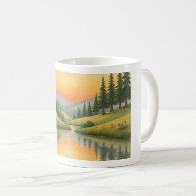 Mug Caneca com paisagem de montanha (Devant droit)