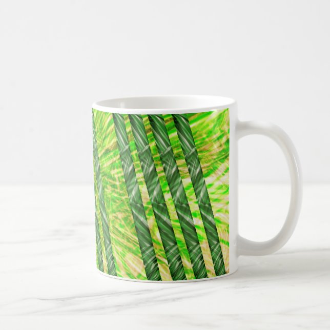 Mug Caneca com riscos e faixas verdes, amarelo e oliva (Droite)