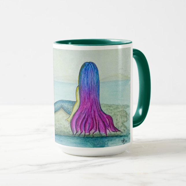 Mug Caneca ilustração sereia pintada à mão (Devant droit)