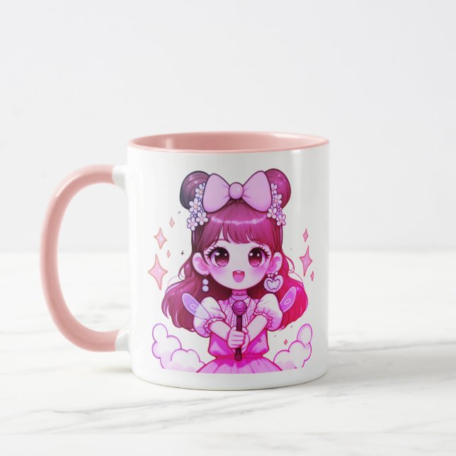 Mug caneca kpop garota cantora desenho  (Gauche)