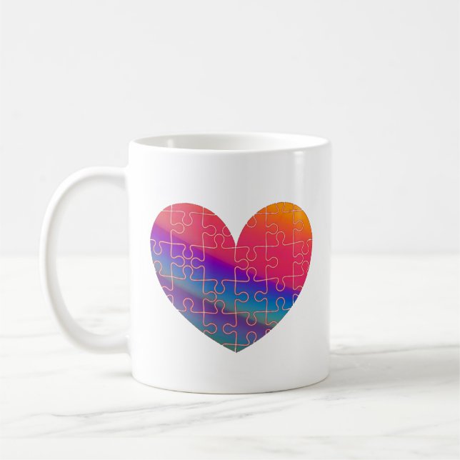 Mug Caneca (Mug) Quebra-Cabeça do Nosso Coração (Gauche)