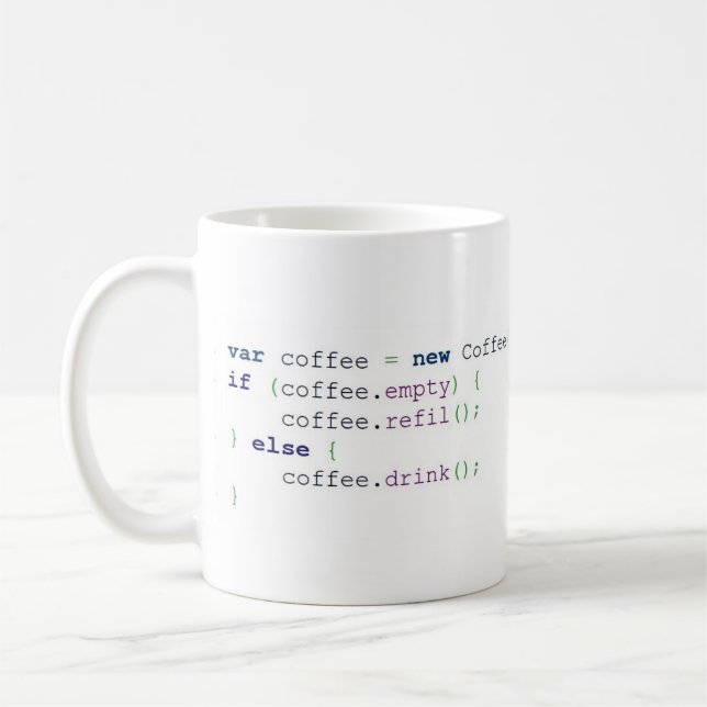 Mug Canette Algorithme Café (Coloriée - 325 ml) (Gauche)