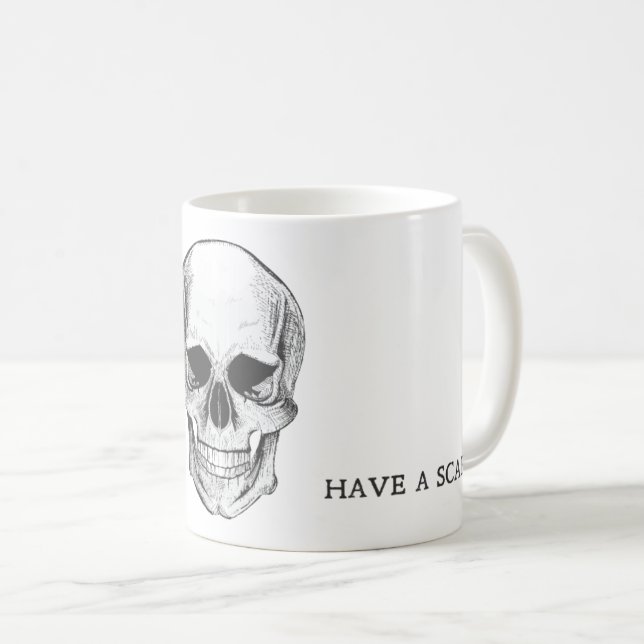 Mug Canette Crâne Have à Scary (Devant droit)