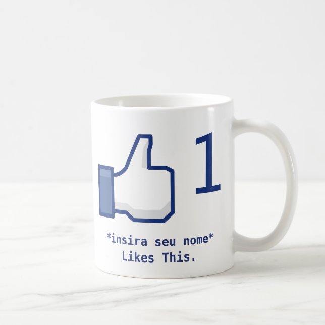Mug Canette « Likes This » Facebook (Personalizável) (Droite)