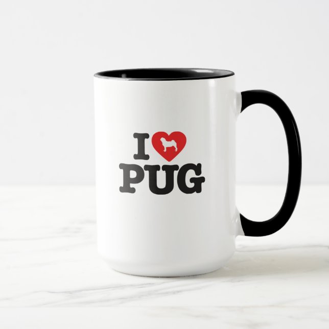 Mug Canette Love Pug (Droite)