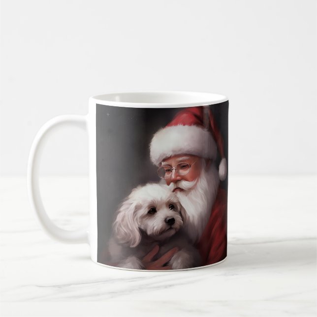 Mug Caniche avec le Père Noël Noël Festif (Gauche)