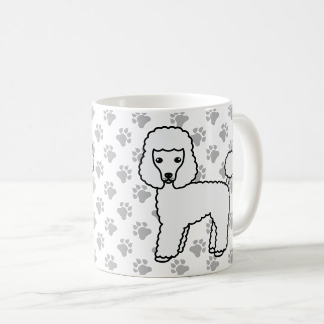 Mug Caniche jouet blanc Chien de dessin animé mignon (Devant droit)