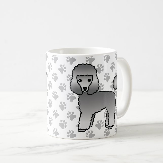 Mug Caniche jouet gris Chien de dessin animé mignon (Devant droit)