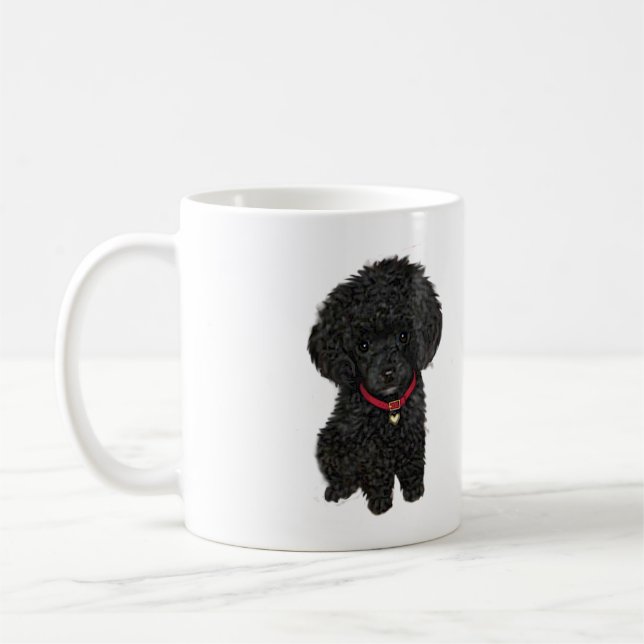 Mug Caniche nain ou jouet - Noir 1 (Gauche)