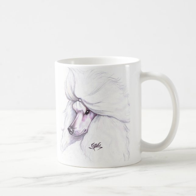 Mug Caniche standard blanc (Droite)