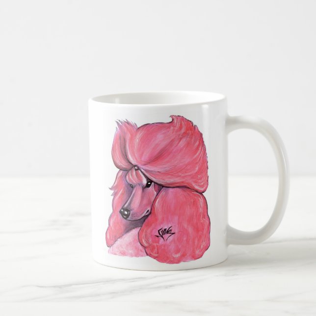 Mug Caniche standard rose (Droite)