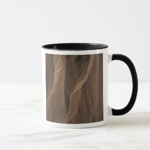 Mug Caniveaux au bord du cratère vigoureux, Mars
