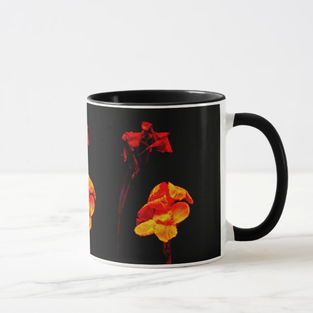 Mug Canna Lilies sur Noir (Droite)