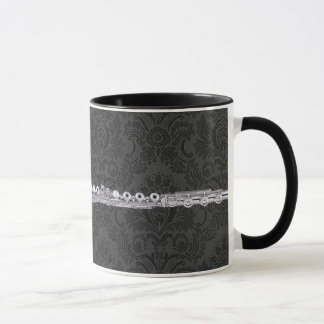 Mug Cannelure argentée sur la damassé noire