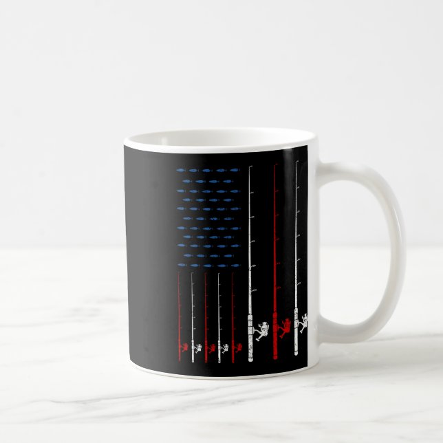 Mug Cannes à pêche Drapeau Américain  (Droite)