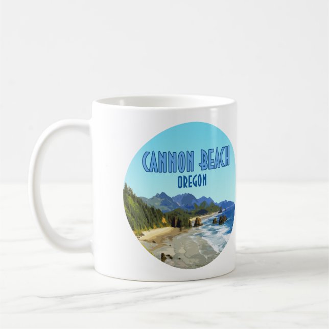 Mug Cannon Beach Côte de l'Oregon Vintage (Gauche)