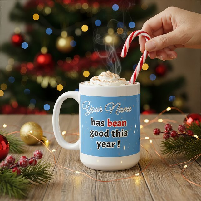 Mug Canon à café bleu Noël (Christmas Cheer)