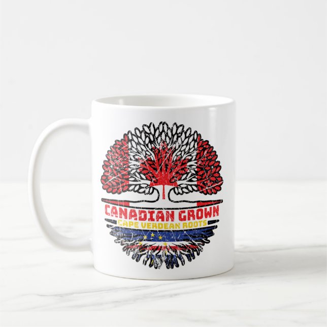 Mug Cap-Vert Drapeau canadien des racines d'arbre du C (Gauche)