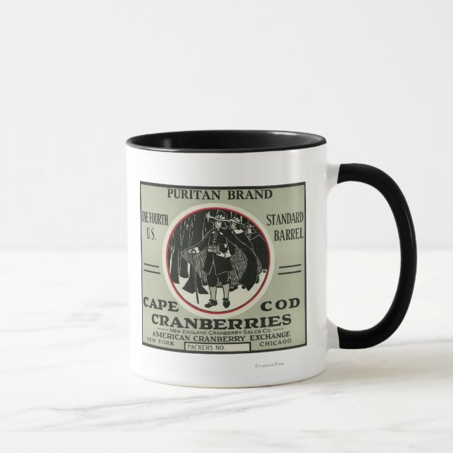 Mug Cape Cod Puritan Marque Cranberry Étiquette (Droite)