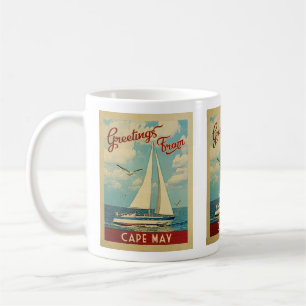 Mug Cape May Sailboat Vintage Travel New Jersey
