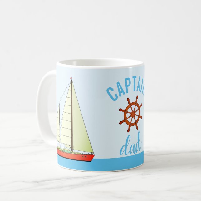 Mug Capitaine Dad Sailboats (Devant gauche)