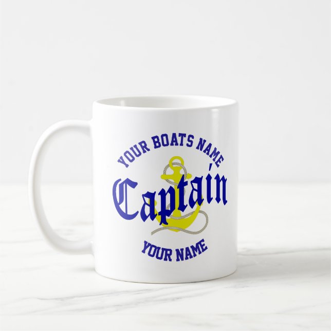 Mug Capitaine de bateau et ancre (Gauche)