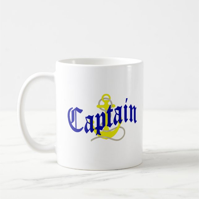 Mug Capitaine de bateau et ancre (Gauche)
