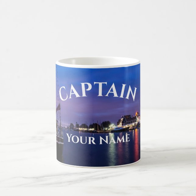 Mug Capitaine de bateau sur l'arrière - plan du port é (Centre)